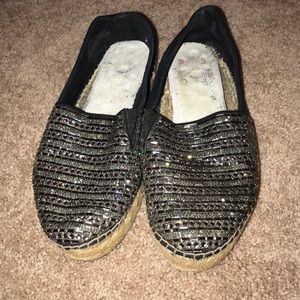 Black silver rhinestone with tweed trim